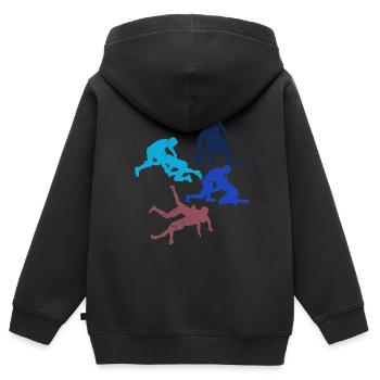Grappling Martial Arts Wrestling - Kinder Premium Organic Zip Hoodie - Schwarz - Hinten - AI Model Kid Male (0cm)