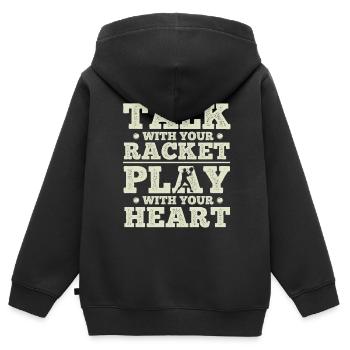 Tennisplatz Spruch Für Tennis - Kinder Premium Organic Zip Hoodie - Schwarz - Hinten - AI Model Kid Male (0cm)