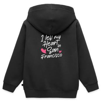San Francisco - Sweat Premium à capuche zippé enfant bio - noir - Dos - AI Model Kid Male (0cm)