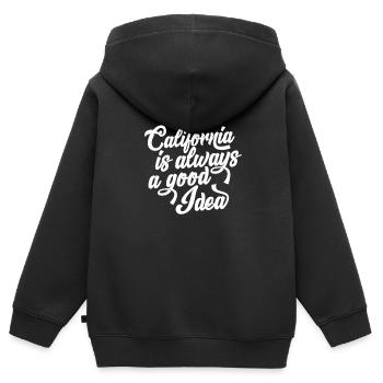 Kalifornien - Kinder Premium Organic Zip Hoodie - Schwarz - Hinten - AI Model Kid Male (0cm)
