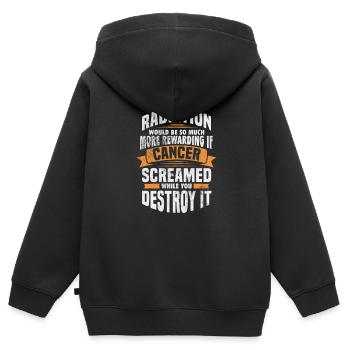 Krebs - Kinder Premium Organic Zip Hoodie - Schwarz - Hinten - AI Model Kid Male (0cm)