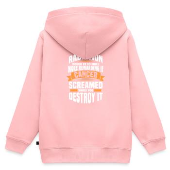 Krebs Krank Krankheit Kampf Geschenk - Kinder Premium Organic Zip Hoodie - Rosa - Hinten - AI Model Kid Female (0cm)