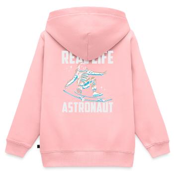 Real Life Astronaut Weltraum Astronomie Rakete - Kinder Premium Organic Zip Hoodie - Rosa - Hinten - AI Model Kid Female (0cm)