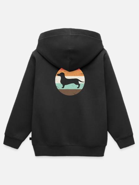 Teckel Hond Honden Teckel Teckel Gift - Kinder Premium zip hoodie biologisch - zwart
