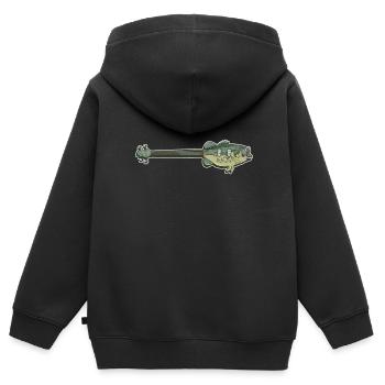 Guitare basse - Guitariste basse Basse - Sweat Premium à capuche zippé enfant bio - noir - Dos - AI Model Kid Male (0cm)