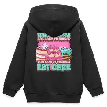 Citation Sweet Tooth Cake Bakery - Sweat Premium à capuche zippé enfant bio - noir - Dos - AI Model Kid Male (0cm)