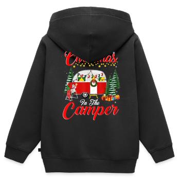 Christmas In The Camper - Kinder Premium Organic Zip Hoodie - Schwarz - Hinten - AI Model Kid Male (0cm)