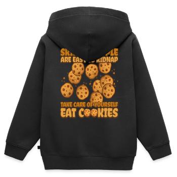 Cookie Quite Cookie Bakery - Sweat Premium à capuche zippé enfant bio - noir - Dos - AI Model Kid Male (0cm)