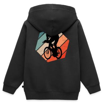 Rennradfahren Roadbike Herren Rennradfahrer - Kinder Premium Organic Zip Hoodie - Schwarz - Hinten - AI Model Kid Male (0cm)