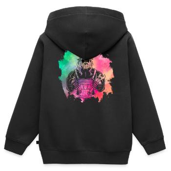 Christlicher Handwerker - Kinder Premium Organic Zip Hoodie - Schwarz - Hinten - AI Model Kid Male (0cm)