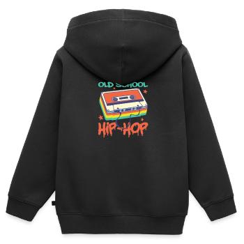 Hip Hop Rap Music Rapper Hiphop Gift - Sweat Premium à capuche zippé enfant bio - noir - Dos - AI Model Kid Male (0cm)