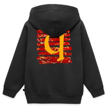 Strip E 232 Q - Kids Premium Organic Zip-up Hoodie - black - Back - AI Model Kid Male (0cm)