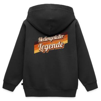 Designer Geburtstag als Legende geboren - Kinder Premium Organic Zip Hoodie - Schwarz - Hinten - AI Model Kid Male (0cm)