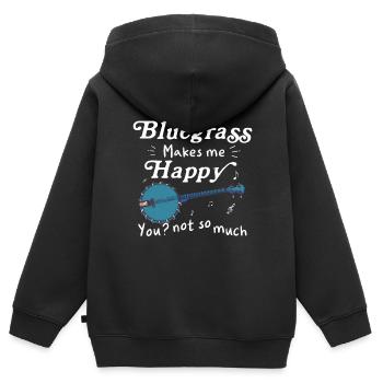 Chemises Banjo Pour Hommes Bluegrass Appalachia Folk - Sweat Premium à capuche zippé enfant bio - noir - Dos - AI Model Kid Male (0cm)