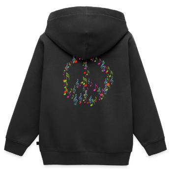 Hippie - Sweat Premium à capuche zippé enfant bio - noir - Dos - AI Model Kid Male (0cm)