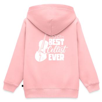 Meilleur violoncelliste de tous les temps Musicien violoncelle - Sweat Premium à capuche zippé enfant bio - rose - Dos - AI Model Kid Female (0cm)