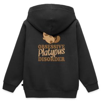 Trouble obsessionnel de l’ornithorynque Schnabeltier - Sweat Premium à capuche zippé enfant bio - noir - Dos - AI Model Kid Male (0cm)