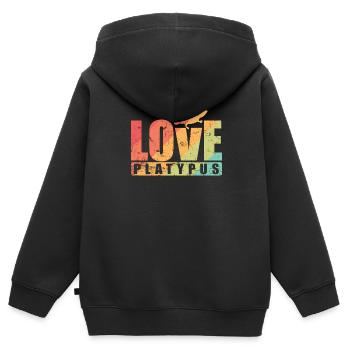 Love Platypus Australien Schnabeltier Tier - Kinder Premium Organic Zip Hoodie - Schwarz - Hinten - AI Model Kid Male (0cm)