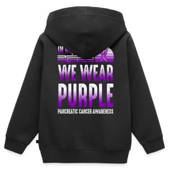 In November We Wear Purple Pancreatic Cancer - Kinder Premium Organic Zip Hoodie - Schwarz - Hinten - AI Model Kid Male (0cm)