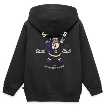 Christmas Santa's Coal Club - Kinder Premium Organic Zip Hoodie - Schwarz - Hinten - AI Model Kid Male (0cm)
