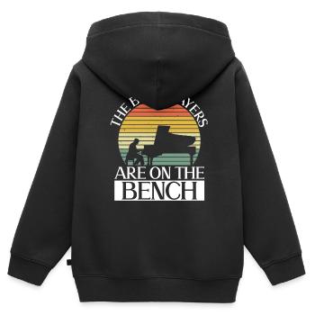 Die besten Spieler sitzen auf der Bank - Piano - Kinder Premium Organic Zip Hoodie - Schwarz - Hinten - AI Model Kid Male (0cm)