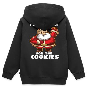Je suis juste là pour les cookies Funny Cookie - Sweat Premium à capuche zippé enfant bio - noir - Dos - AI Model Kid Male (0cm)