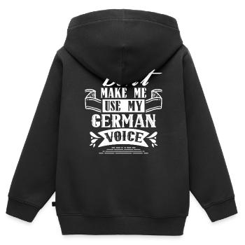 Zwinge Mich Nicht Meine Deutsche Stimme Deutsch - Kinder Premium Organic Zip Hoodie - Schwarz - Hinten - AI Model Kid Male (0cm)