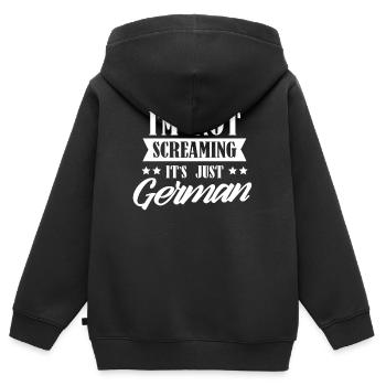 Ich Schreie Nicht Es Ist Nur Deutsch Deutschland - Kinder Premium Organic Zip Hoodie - Schwarz - Hinten - AI Model Kid Male (0cm)