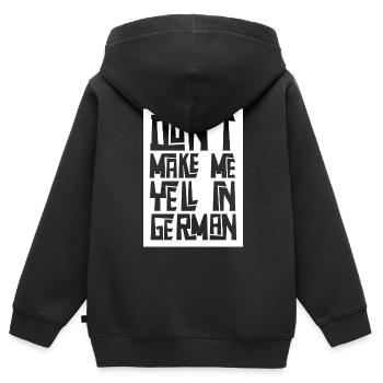 Ne me forcez pas à crier la voix allemande - Sweat Premium à capuche zippé enfant bio - noir - Dos - AI Model Kid Male (0cm)
