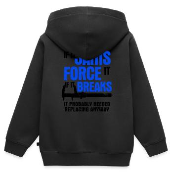 Maschinen-Bediener Maschinenführer Machinist - Kinder Premium Organic Zip Hoodie - Schwarz - Hinten - AI Model Kid Male (0cm)