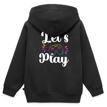 Play Lets Play Gaming PC - Kids Premium Organic Zip-up Hoodie - black - Back - AI Model Kid Male (0cm)