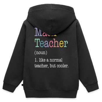 Math Teacher Like a Normal Teacher But Cooler - Kinder Premium Organic Zip Hoodie - Schwarz - Hinten - AI Model Kid Male (0cm)