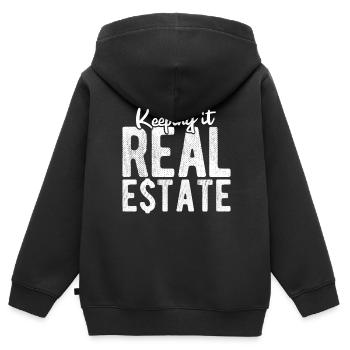 Immobilien-Händler Für Immobilien-Makler - Kinder Premium Organic Zip Hoodie - Schwarz - Hinten - AI Model Kid Male (0cm)