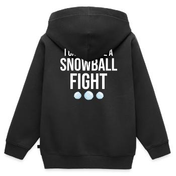 Snowball Fight - I Can't I Have A Snowball Fight - Kinder Premium Organic Zip Hoodie - Schwarz - Hinten - AI Model Kid Male (0cm)