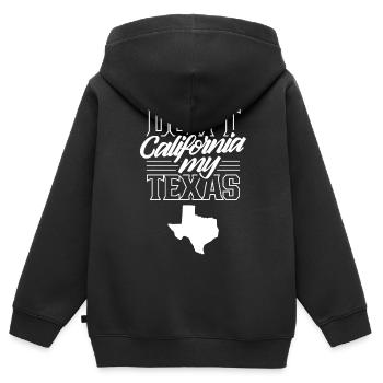 Californie Texas Texan Pride Dictons Texan - Sweat Premium à capuche zippé enfant bio - noir - Dos - AI Model Kid Male (0cm)