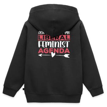 Agenda féministe libéral Féminisme Féministe - Sweat Premium à capuche zippé enfant bio - noir - Dos - AI Model Kid Male (0cm)