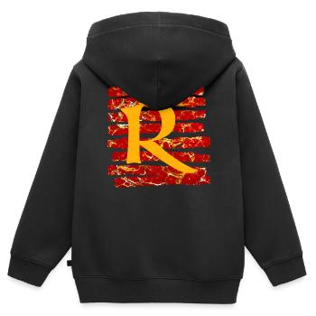 Strip E 232 R - Kids Premium Organic Zip-up Hoodie - black - Back - AI Model Kid Male (0cm)
