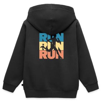 Courir - Sweat Premium à capuche zippé enfant bio - noir - Dos - AI Model Kid Male (0cm)
