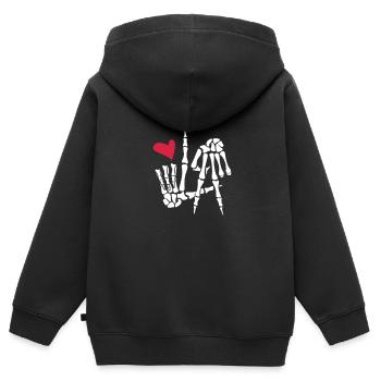 Los Angeles - Kinder Premium Organic Zip Hoodie - Schwarz - Hinten - AI Model Kid Male (0cm)
