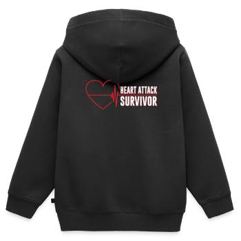 Survivant d’une crise cardiaque Crise cardiaque - Sweat Premium à capuche zippé enfant bio - noir - Dos - AI Model Kid Male (0cm)