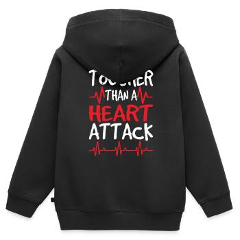 Plus difficile qu’une crise cardiaque Crise cardiaque Crise cardiaque - Sweat Premium à capuche zippé enfant bio - noir - Dos - AI Model Kid Male (0cm)