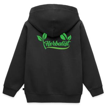 Herboriste Herboriste Herbes de jardin Herbe - Sweat Premium à capuche zippé enfant bio - noir - Dos - AI Model Kid Male (0cm)
