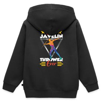 Meilleur lanceur de javelot de tous les temps Lancer de javelot - Sweat Premium à capuche zippé enfant bio - noir - Dos - AI Model Kid Male (0cm)