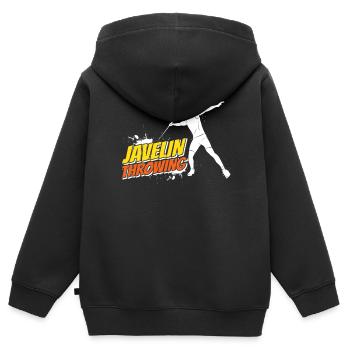 Speerwerfen Speerwerfer Speerwurf Speer - Kinder Premium Organic Zip Hoodie - Schwarz - Hinten - AI Model Kid Male (0cm)