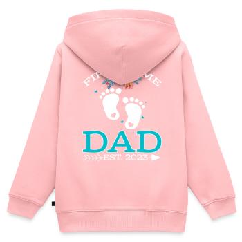 First Time Dad 2023 - Kids Premium Organic Zip-up Hoodie - rose - Back - AI Model Kid Female (0cm)