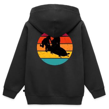 Bobsport Herren Bobbahn Bob Zweierbob Bob fahren - Kinder Premium Organic Zip Hoodie - Schwarz - Hinten - AI Model Kid Male (0cm)
