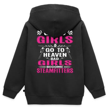 Steam Fitter Steam Technician Steamfitter Funny - Sweat Premium à capuche zippé enfant bio - noir - Dos - AI Model Kid Male (0cm)