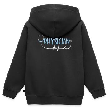 Arzt Beruf Doktor Mediziner Medizin - Kinder Premium Organic Zip Hoodie - Schwarz - Hinten - AI Model Kid Male (0cm)