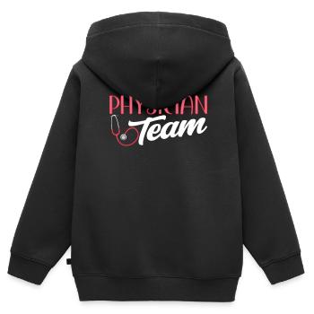 Equipe Médicale Equipe Médecin Médecin Médecin Médecin - Sweat Premium à capuche zippé enfant bio - noir - Dos - AI Model Kid Male (0cm)