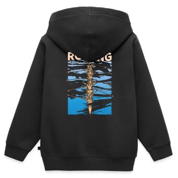 Aviron Aviron Aviron Aviron - Sweat Premium à capuche zippé enfant bio - noir - Dos - AI Model Kid Male (0cm)